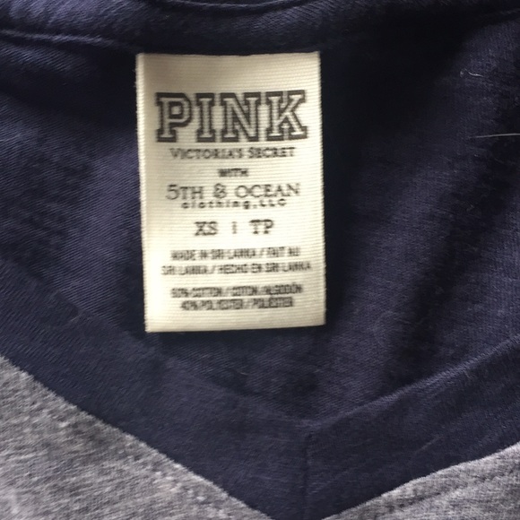 PINK VS Michigan Mid-sleeve Tee! NWOT!💙💛💙💛 - Picture 3 of 5